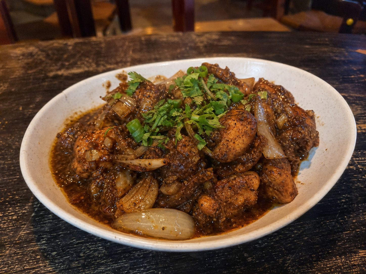 Chooza kalimirch chicken with black pepper and onions