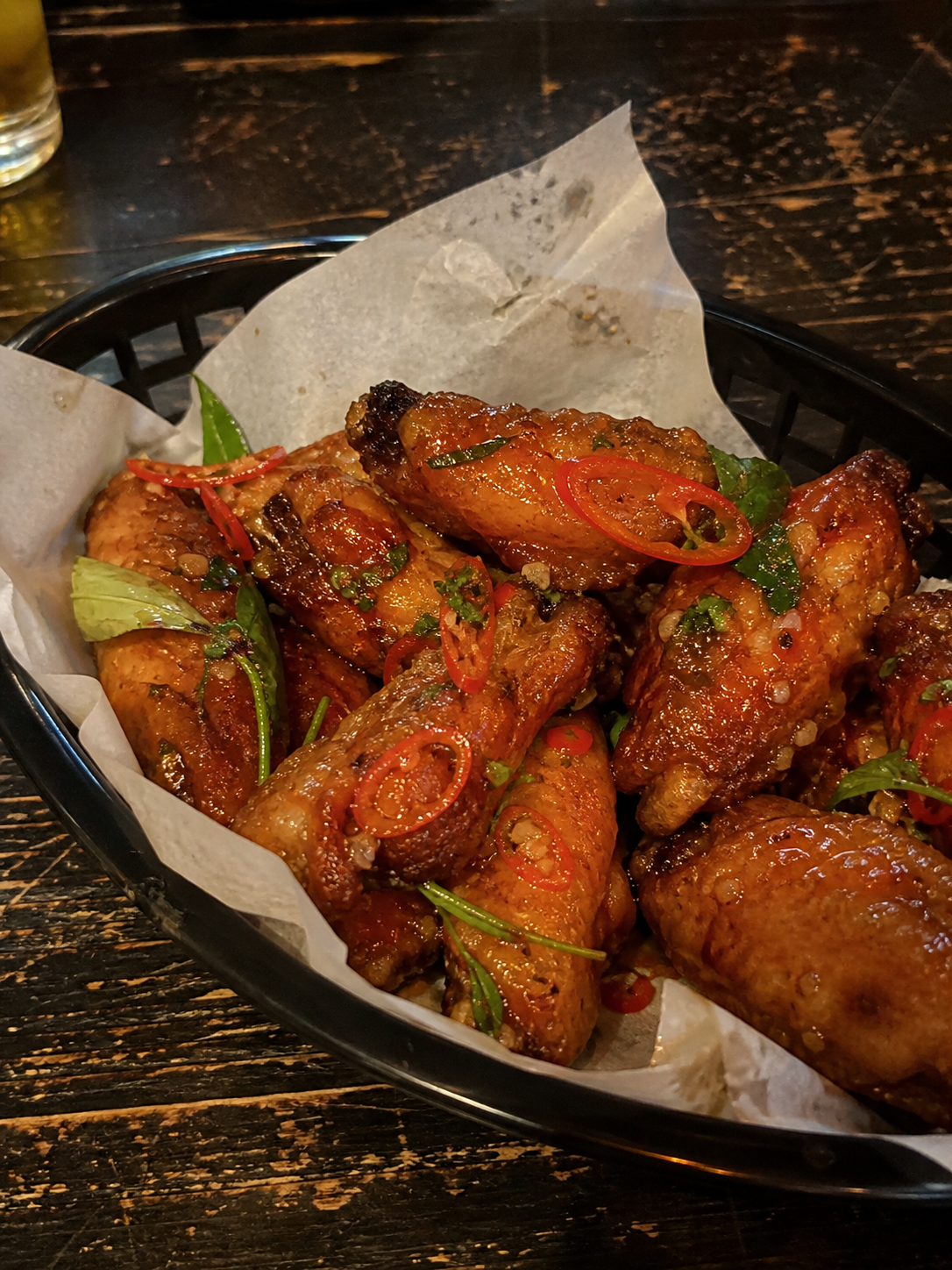 Vietnamese fish-sauce chicken wings with chilli and herbs