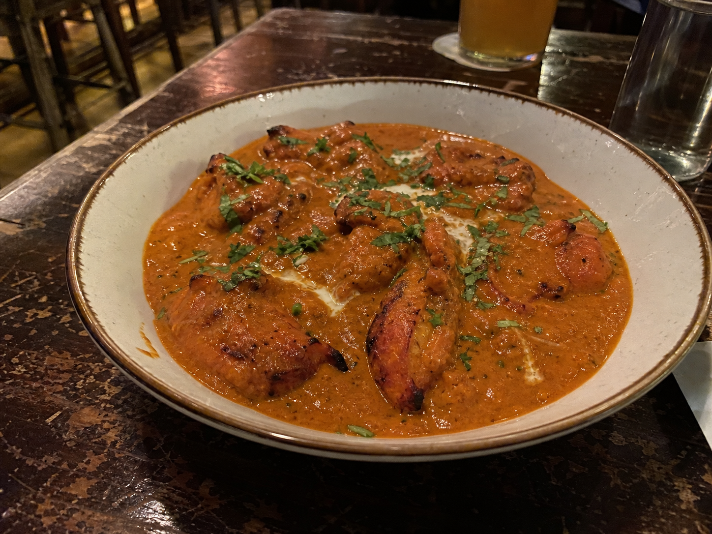 Tandoori chicken masala in creamy tomato sauce