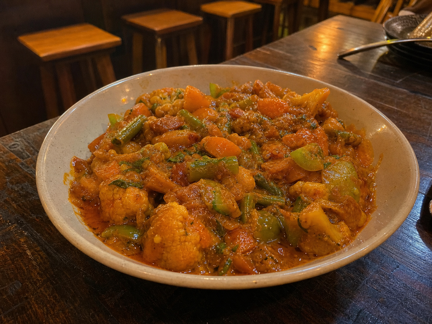 Vegetable kolhapuri with mixed vegetables in spiced gravy